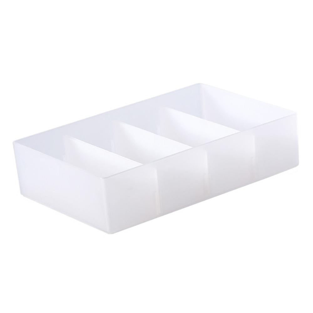 4 Section Drawer Organizer Versatile Translucent Divided Organizer Bins PP Removable Partition Storage Organizer Bin Bedroom