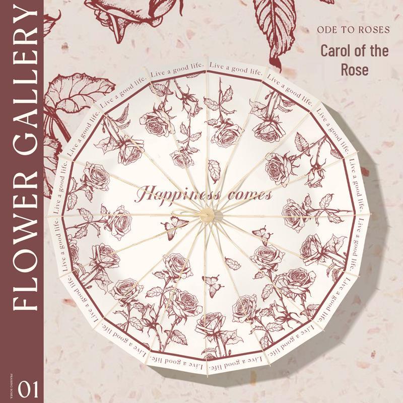 Очень большой зонт с 16 спицами, ветрозащитный, с защитой от УФ-лучей - двойного назначения для солнца и дождя