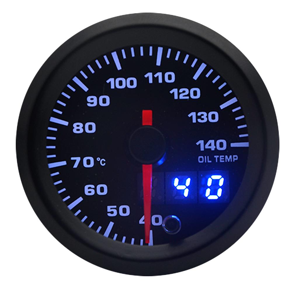 2" 52mm 7 Colors LED Car Oil Temp Gauge 40-140 Celsius Oil Temperature Analog/Digital Dual Display Car Meter With Sensor