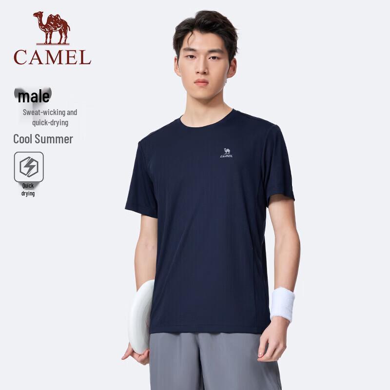 Camel Мужская футболка с коротким рукавом и круглым вырезом, быстросохнущая