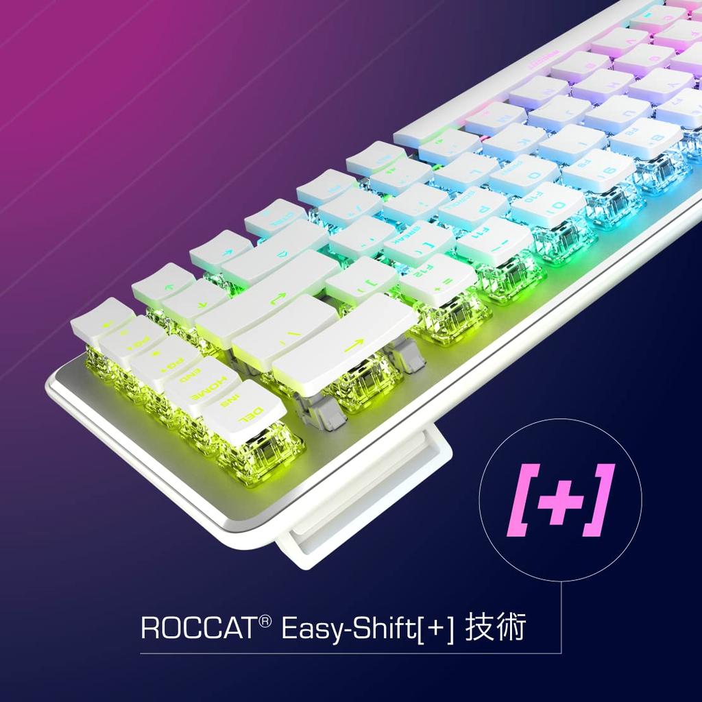 ROCCAT Gaming Keyboard Vulcan II Mini US ANSI English Layout Wired Optical Linear Mini RGB Windows 7 or Later Authorized Distributor White/White (65%)