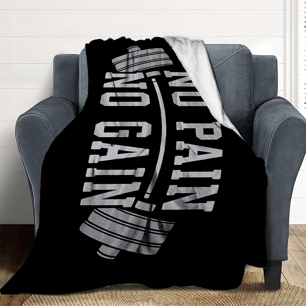 No Pain No Gain Flannel Blanket Throw Blanket Soft Warm Sofa Bed Camping home Decor Unique Christmas Gift C926353
