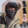 Women Winter Balaclava Hat with Face Shield Unisex Warm Windproof Cycling Adjustable Drawstring Full