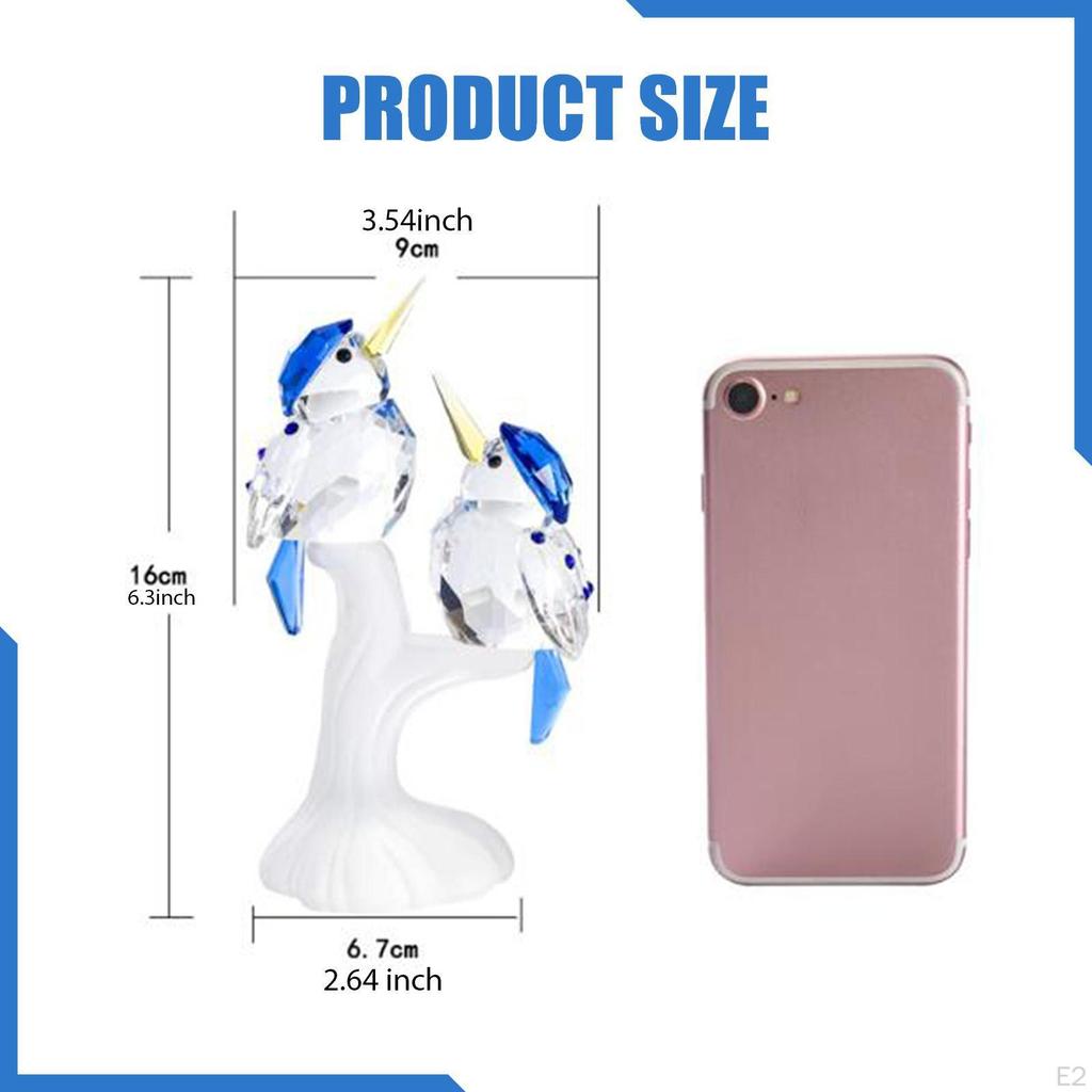 Стеклянная скульптура птицы, фигурка животного, настольный дисплей, статуэтка птиц на ветке