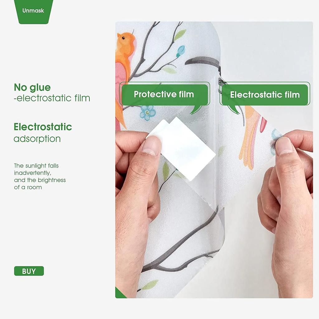 Пленка для окон Privacy, непрозрачная, статическая, неклеящаяся, пленка, наклейки для птиц, декоративное покрытие для стекла, тонированные матовые наклейки для дома