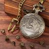 DND Dice Pocket Watch Case Bronze Wolf Head Thick Waist Chain Dices Board Game