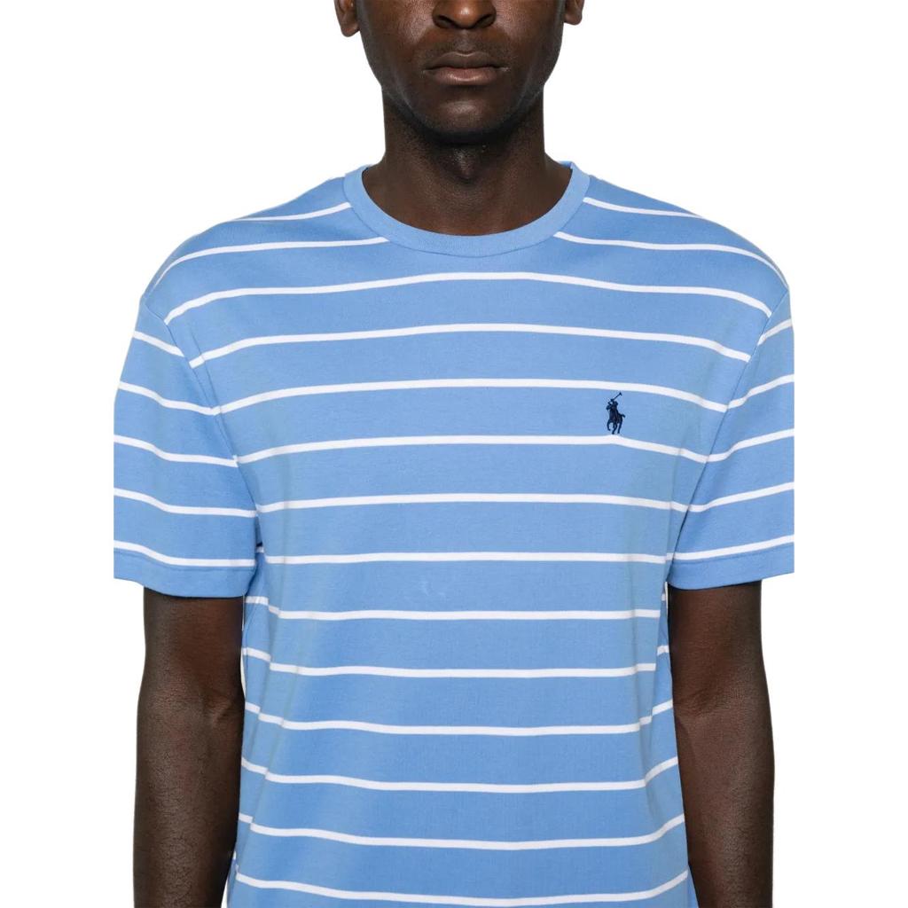Polo Ralph Lauren Полосатая футболка свободного кроя с круглым вырезом и коротким рукавом для мужчин, цвет синий 710926741-002