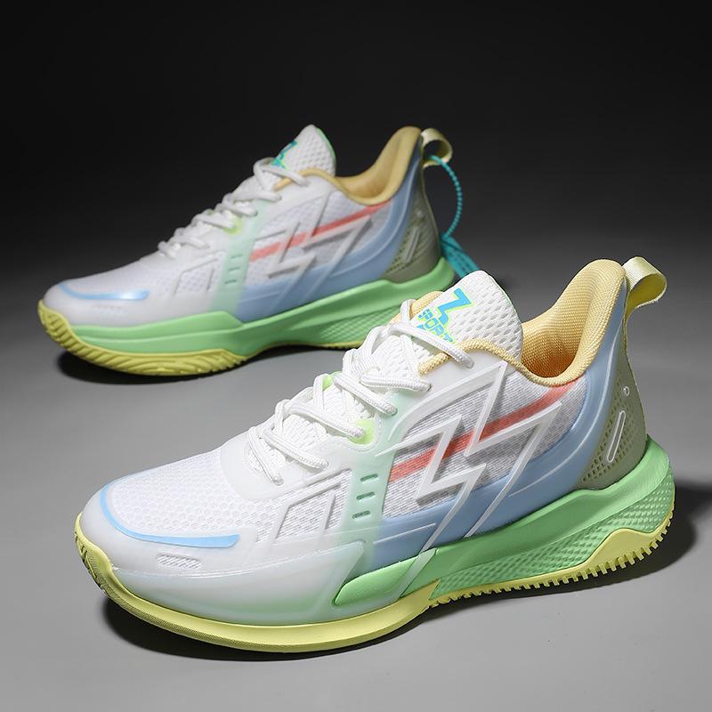 Trendy Luminous Korean Style Basketball Shoes - Breathable, Shock-Absorbing, Wear-Resistant Sports Sneakers for Couples
