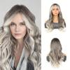 Очаровательный 22-дюймовый длинный вьющийся волнистый синтетический парик с эффектом омбре для женщин — термостойкий, высокая плотность