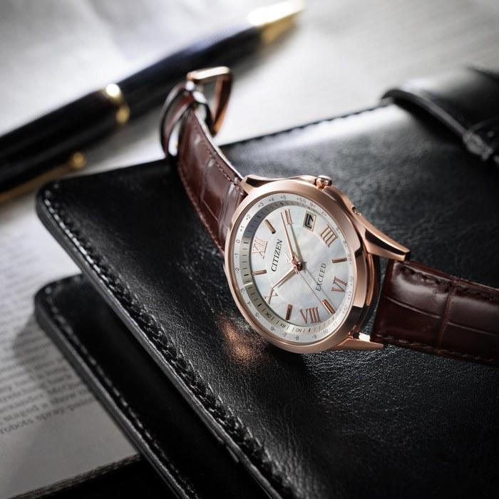 [Citizen] Часы EXCEED Eco-Drive Радиоуправляемые Прямой полет Парная модель CB1112-07W Мужские Коричневые