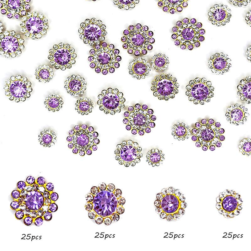 Размер двухслойный цветок смешанный 100 шт. красочный подсолнух дисковая дрель пряжка кристалл ручная швейная дрель DIY ювелирные аксессуары стразы пришиваем бусины