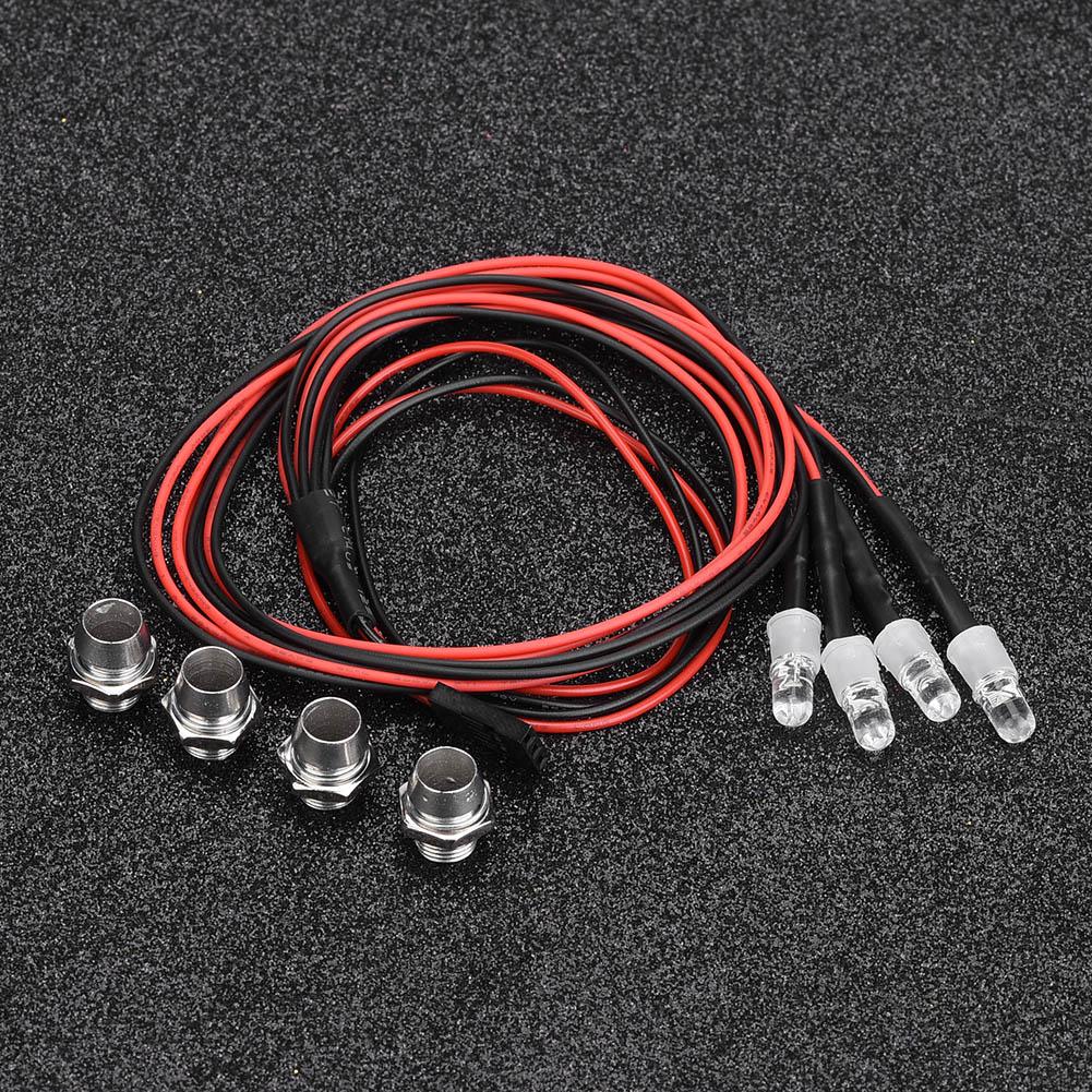 4PCS 5mm Headlights RC Accessory LED Lights for Model Drift Car Vehicle (3# Colors Light)