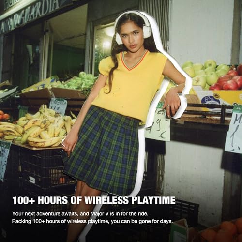 Беспроводные накладные наушники Marshall Major V Cream с Bluetooth, 100 часов воспроизведения, зарядка Qi и поддержка вызовов [Официальный японский продукт]