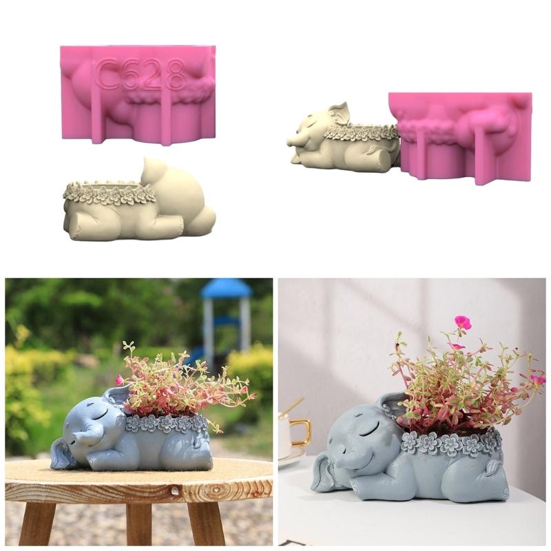 Succulent Flower Pots Resin Silicone Mold Suitable for DIY Garden Concrete Flower Pots Candle Holder Crafts Home Decor