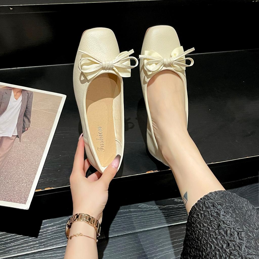 Женская повседневная обувь на мягкой подошве, повседневная обувь с легким бантом и мелкой посадкой