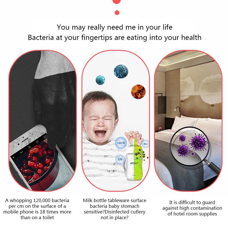 Лампа для стерилизации, удаленный пластиковый портативный USB-светильник для УФ-дезинфекции для домашнего использования