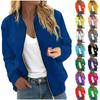 Women's  Outerwear Print Long Sleeve Casual Zipper Tops Cardigan Shirt Slim Jacket For Women