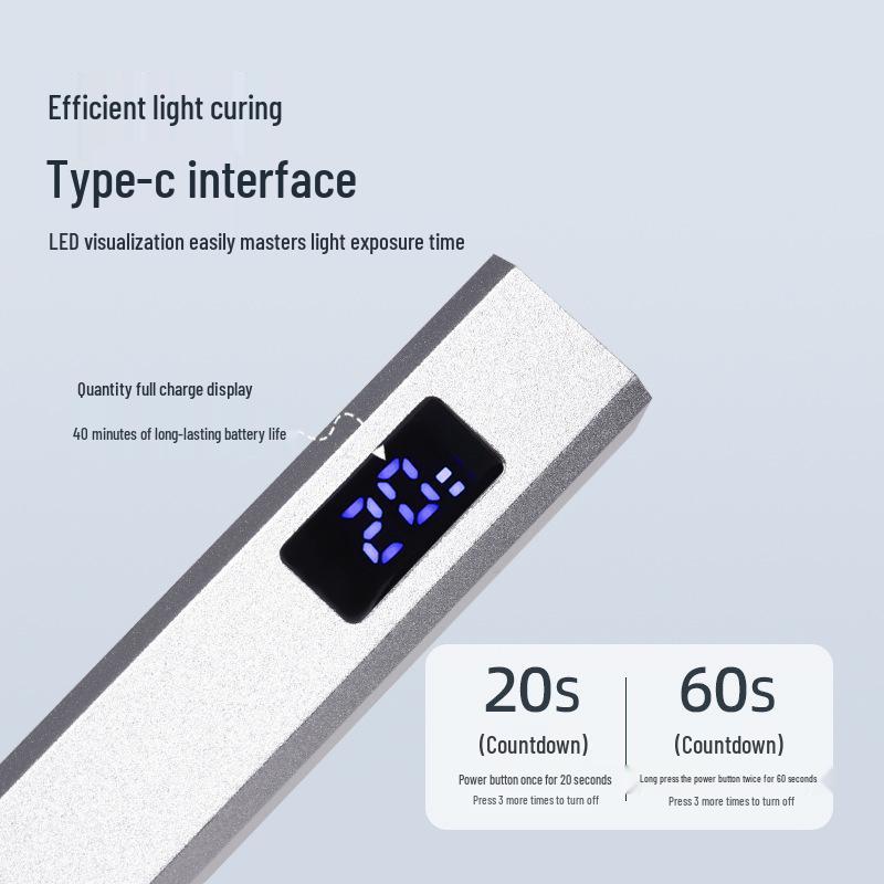 Портативная УФ-лампа для гелевых ногтей с дисплеем - Быстрая сушка, питание от USB, без потемнения кожи рук