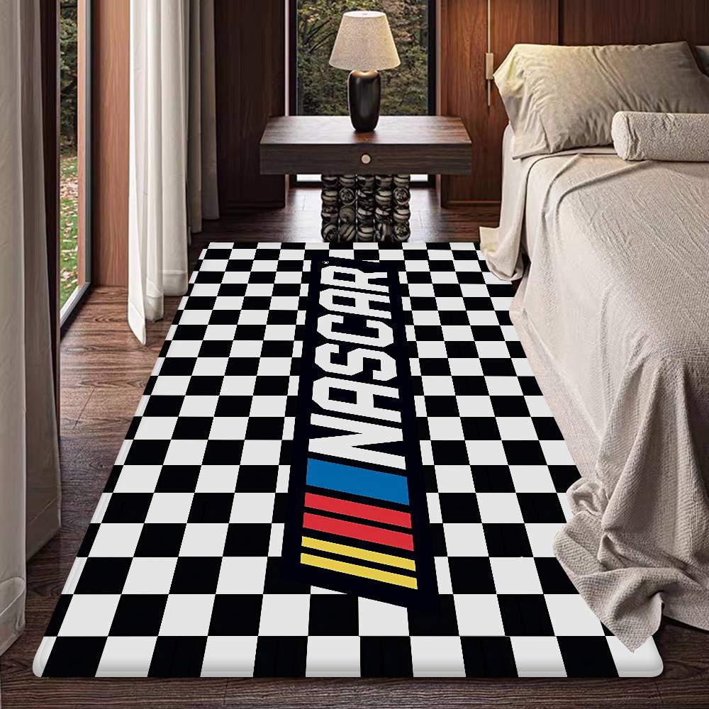 N-NASCARS Racing Car Bathroom Mat INS Style Soft Bedroom Floor House Laundry Room Mat Anti-skid Welcome Doormat