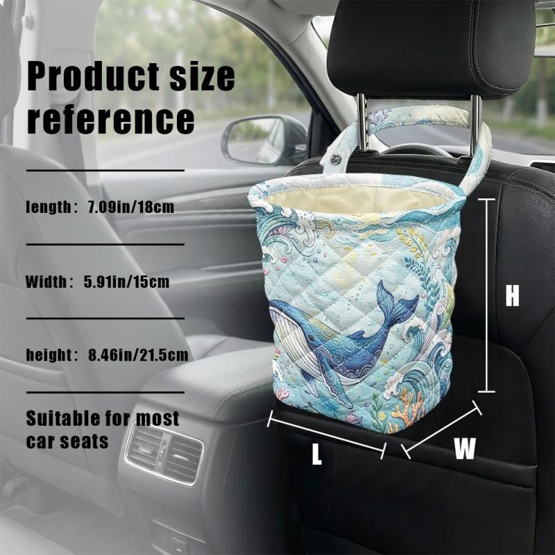 Car Trash Can, Foldable Hanging Storage Bag Creative Kitten Storage Bucket In Car