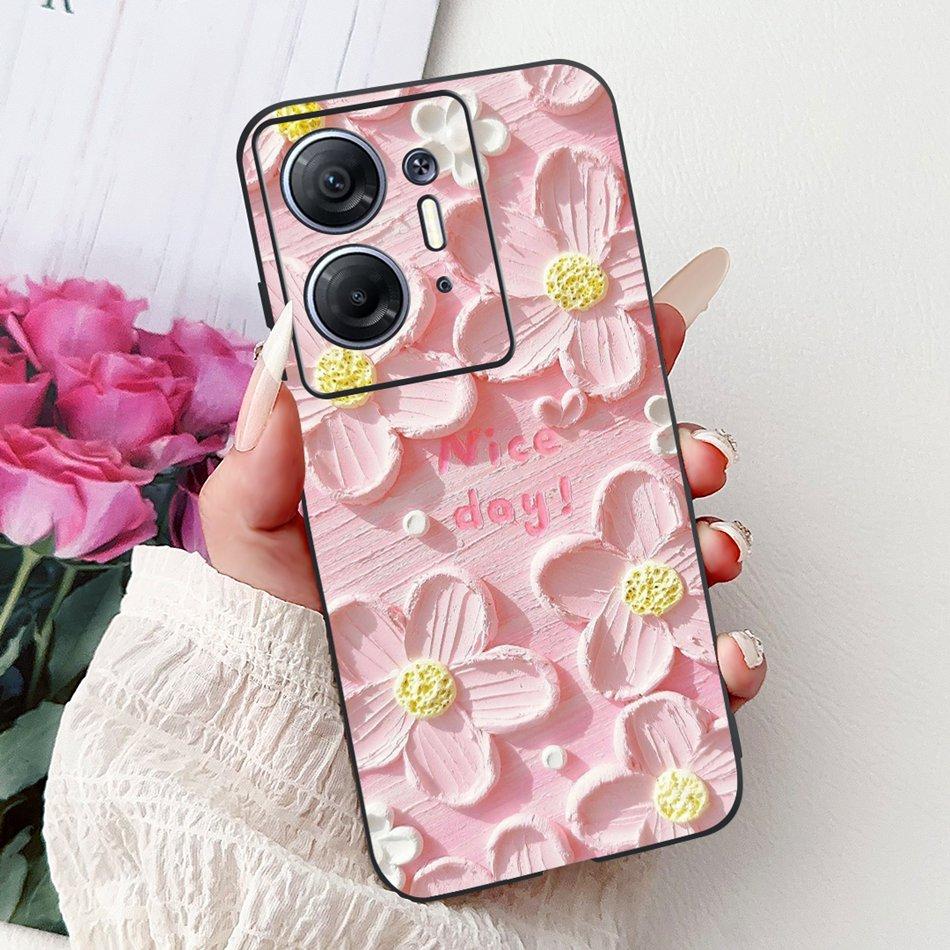 For Infinix Hot 30 5G Elegant Butterfly Cat Printed Phone Case For Infinix Hot30 5G X6832 Black Silicone Soft TPU Cases Bumpers