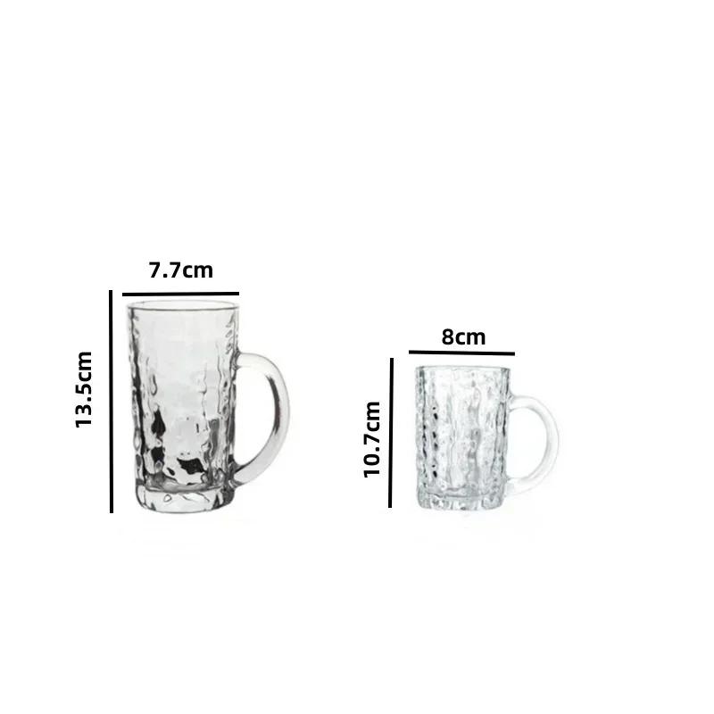 Стеклянная чашка Большая емкость Кофейные чашки Пивная чашка с ручкой Прозрачная кружка для сока и воды Чайная чашка для вечеринки Бар Стеклянная посуда Кухонные гаджеты