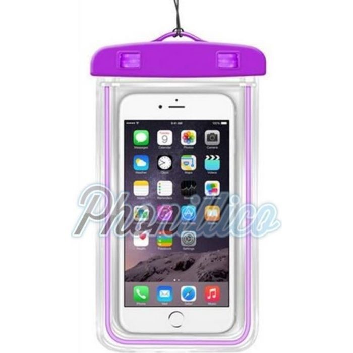 Sac Waterproof Violet pour Samsung Galaxy au Choix - A3 A5 A7 Alpha Grand Prime J1 J3 J5 J7 Note S3 S4 S5 S6 S7 S8 Phonillico