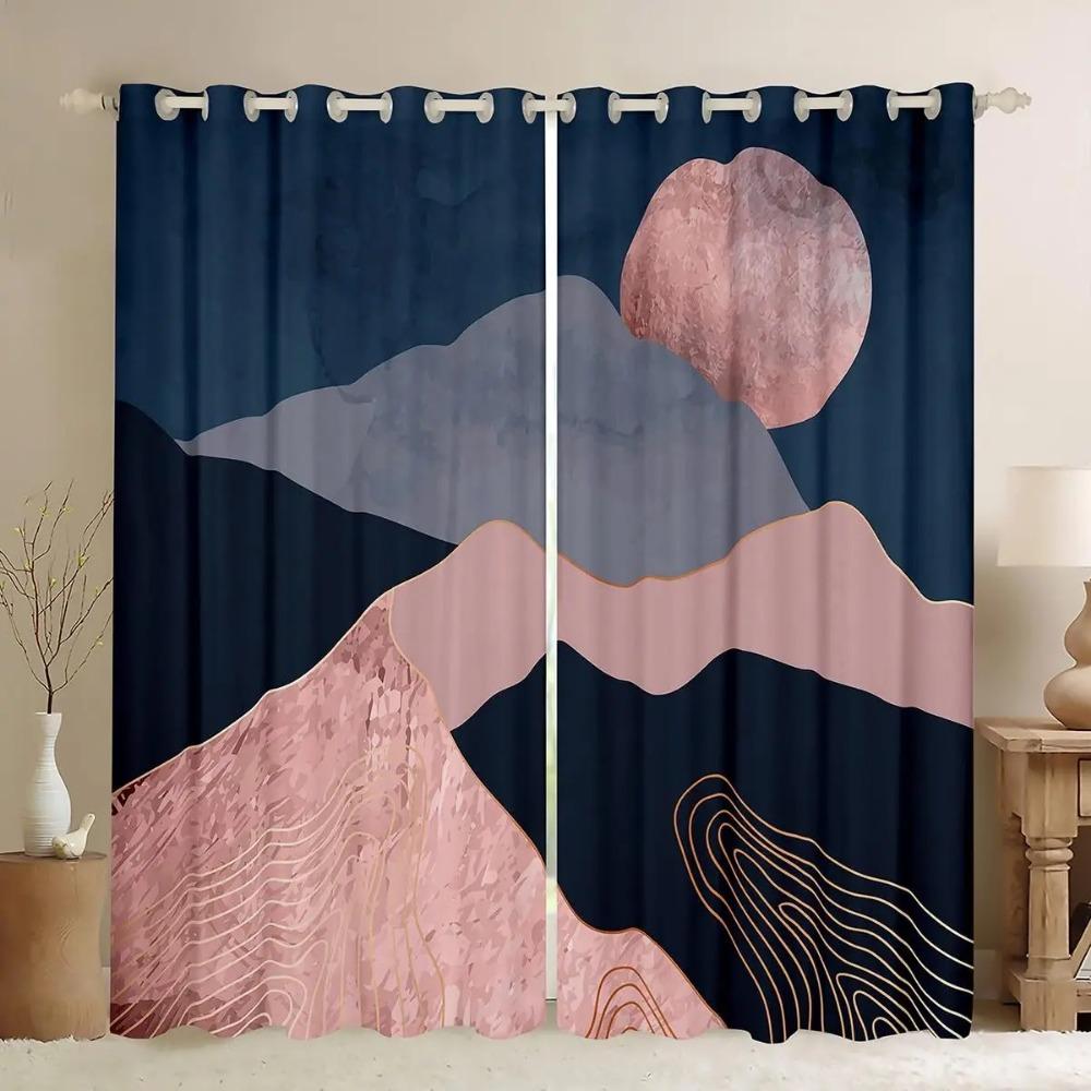 Затемняющие шторы на окна Mid Century Boho Термоизоляционные шторы для спальни, кухни, гостиной, шторы с высокой степенью затемнения