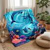 Oceanic Dolphins Swimming 1 Theme blanket Lightweight Warm Flannel Blanket Decorative Throw Blanket for Home Decoration