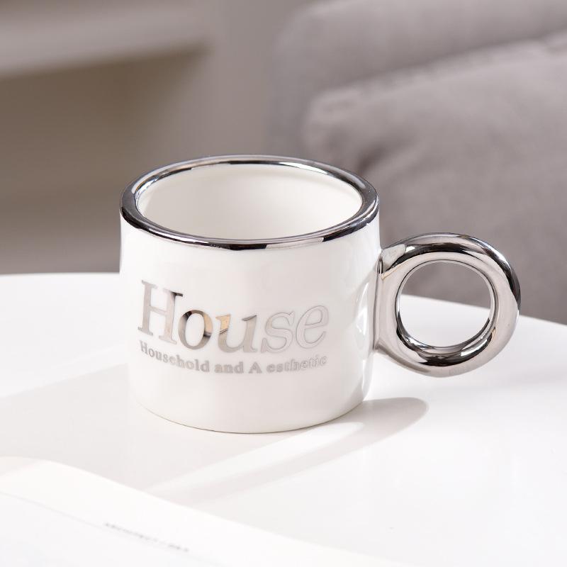Легкая роскошная гальванизированная кружка керамическая чашка Instagram High Beauty Violent Bear чашка для воды креативная большая емкость HOUSE кофейная чашка