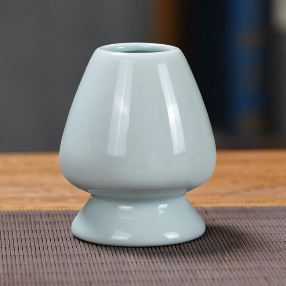 Solid Color Whisk Stand Holder Ceramic Bamboo Matcha Chasen Holder  for Tea Set Accessories