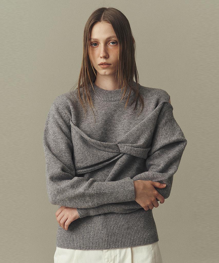 AHWE Twisted Bustier Sweater_Misty Gray