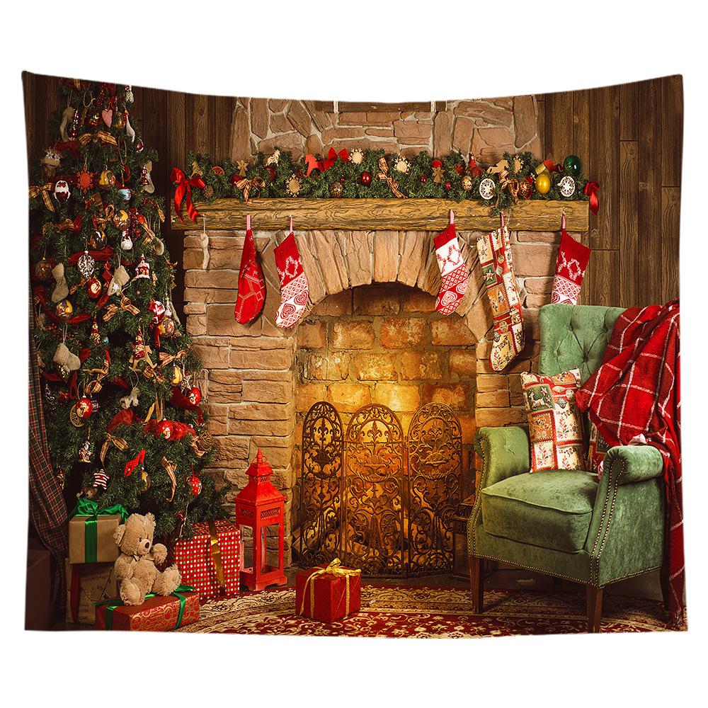 Рождественский домашний декор гобелен Санта-Клаус Зимняя ночь с принтом полиэстеровый гобелен Декор для комнаты Комната фон ткань Tapiz navideño