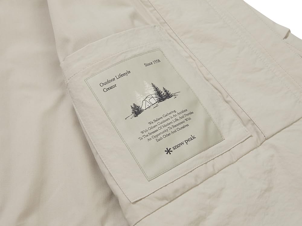 Snow Peak Женская куртка ветровка с капюшоном Polywasher, светло-бежевая, внешний размер S, GS-S25FWFWB67