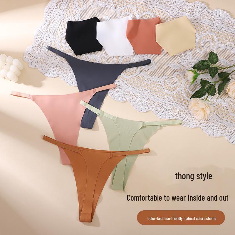 Seamless Ice Silk Low-Waist Breathable Women's T-Back Panties