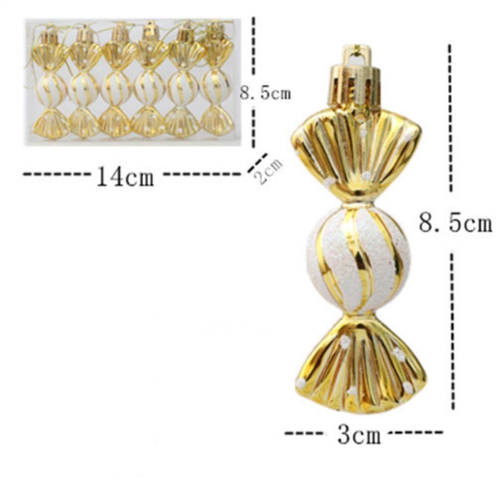 6pcs Multicolor Red Gold Christmas Hanging Decoration Candy Xmas Ornament Ball Xmas Baubles