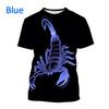 Мужская новая футболка с принтом «Скорпион» 3D, модная, индивидуальная, с изображением хищника, унисекс, повседневная, с круглым вырезом, с изображением животных, с короткими рукавами