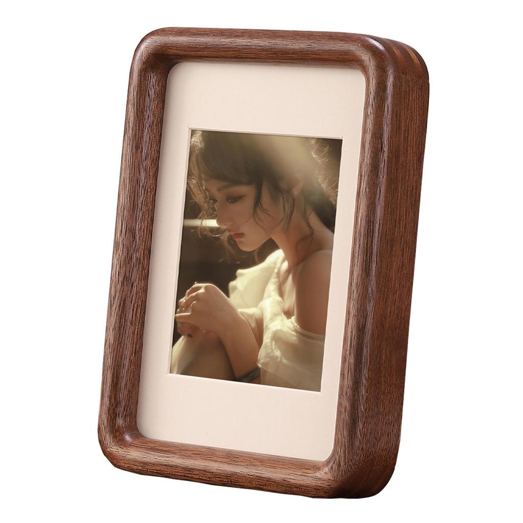 Фоторамка из черного ореха с двойными закругленными углами — персонализированная настольная рамка для фотографий, сделанная своими руками.