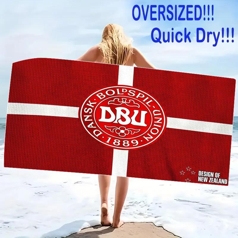Denmark Print Beach Towel, Large Soft Quick Dry Towel for Beach Camping Swimming