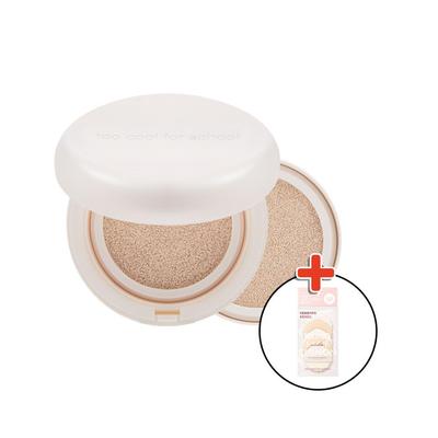 Фиксирующий кушон Dew Cushion 2C Cool Petal 15 г + Сменный блок 15 г + Набор из 5 шт. воздушных спонжей для кушона Nude Cushion Air Puff