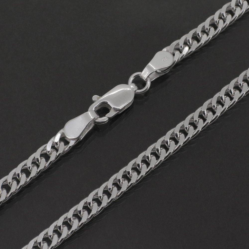 Серебряная цепь Gin no Sterling Silver 925 Двойная звеньевая цепь Только цепь [Shinjuku Kura] Двусторонняя цепь, Прибл.. Ширина 3,5 мм, 45-60 см (50см), Ожерелье, Мужское и