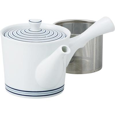 Чайник Hasamiyaki из белого фарфора с гидромассажем, нержавеющая сталь, емкость для чая около 425 мл, сделано в Японии 73549 (Супер-фильтр)