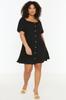 Women's Style Plus Size Black Woven Button-Front Dress