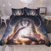 Digital Art Wolf Tiger Animal Worrior Bedding Set King Queen Double Full Twin Single Size Bed Linen Set with Pillowcase Boy Gift