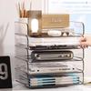 Transparent Multi-Layer A4 File Organizer: Stackable Desktop Document Rack