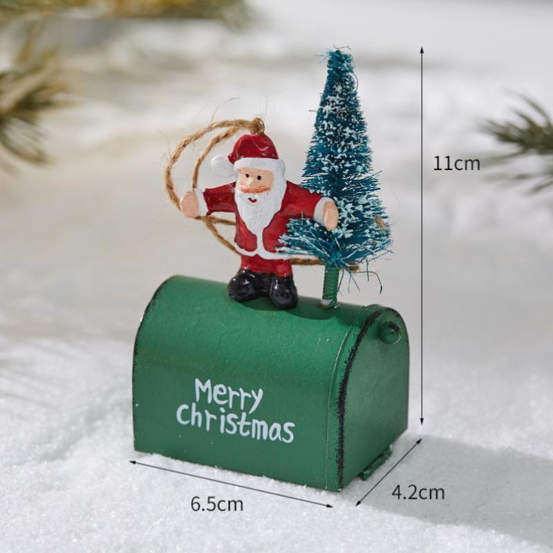 Рождественское кованое украшение Коттедж Почтовый ящик Подвесное украшение Витрина Подвеска Украшение для дома