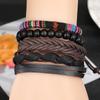 Винтажные кожаные тканые многослойные браслеты в этническом стиле в стиле бохо Эффектные украшения для женщин и мужчин