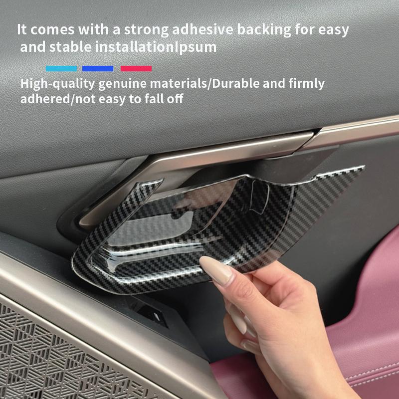 For BMW 5 Series G60 2024-2025 ABS Carbon Fiber material Inner Door Handle Bowl Cover Trim Decoration Car Interior Accessories