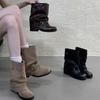 Thick Heel Short Boots Women's New Boots 2025 Autumn and Winter Women's Boots Short Boots Design Trouser Boots Western Knight Boots