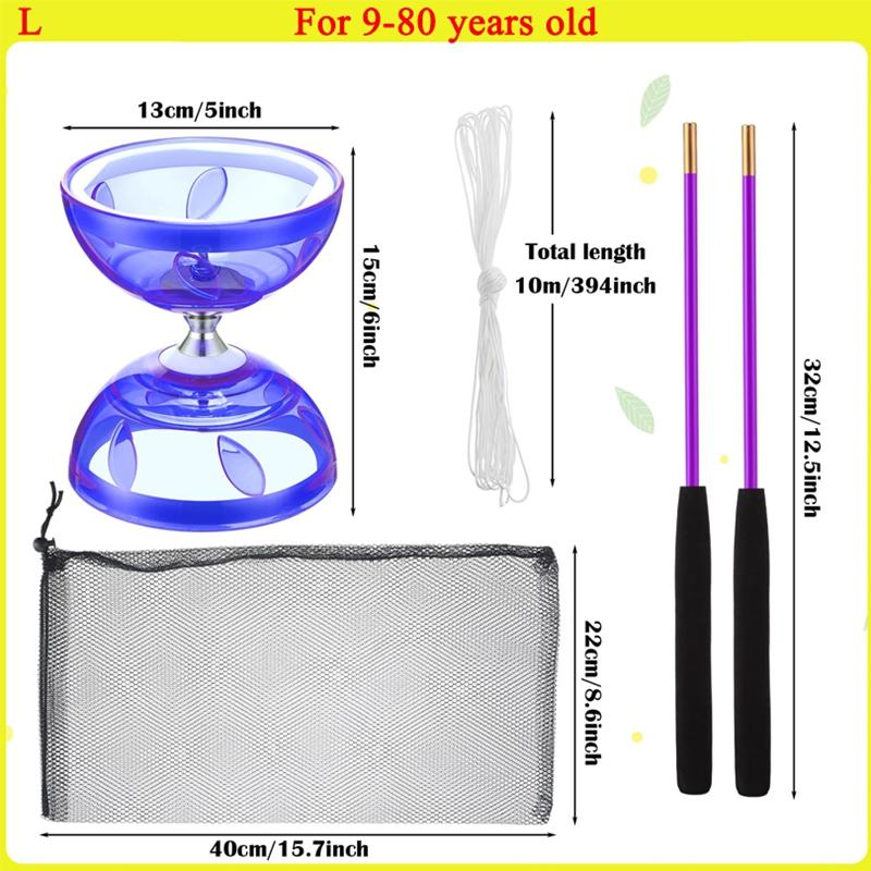 Китайское диаболо с тройными подшипниками, 3-подшипниковое диаболо зеленое китайское йо-йо профессиональная цирковая вращающаяся игрушка с ручками